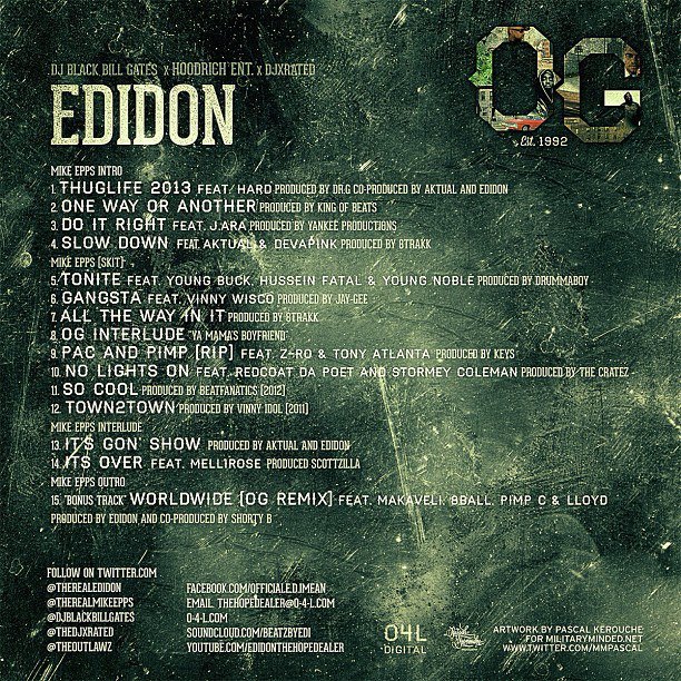 Tracklist EDIDON - OG Est.1992